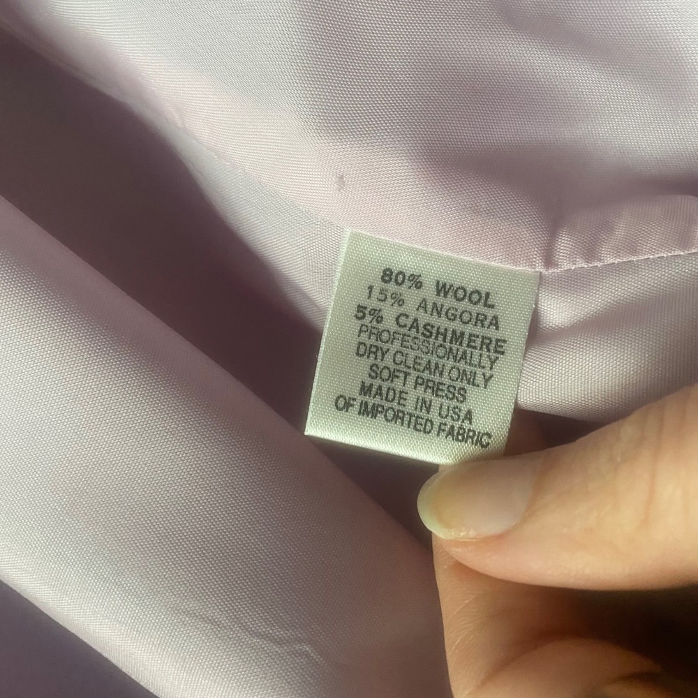 Tamotsu New York Vintage Lilac Wool Cashmere Blazer Jacket Size 8 - Picture 5 of 6